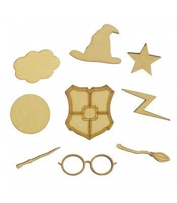Laser Cut Wizard Themed Pack of 9 Shapes